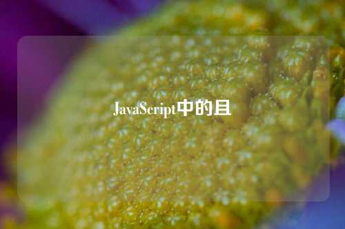 JavaScript中的且