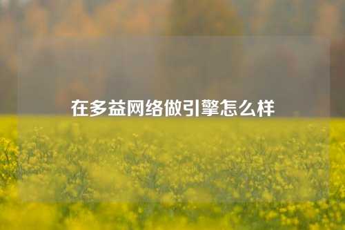 在多益网络做引擎怎么样