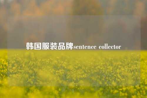 韩国服装品牌sentence collector