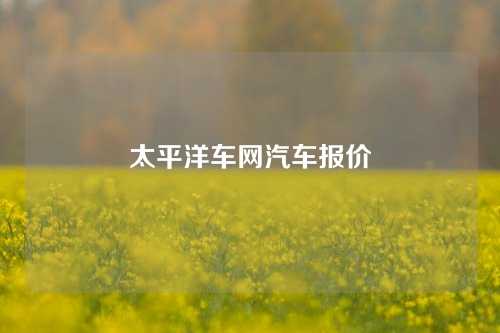 太平洋车网汽车报价