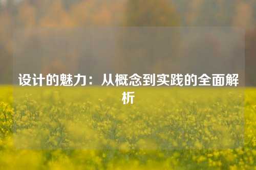 设计的魅力：从概念到实践的全面解析