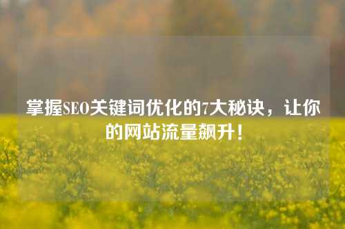 掌握SEO关键词优化的7大秘诀，让你的网站流量飙升！