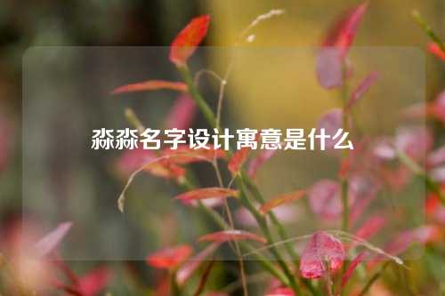 淼淼名字设计寓意是什么