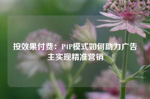 按效果付费：P4P模式如何助力广告主实现精准营销