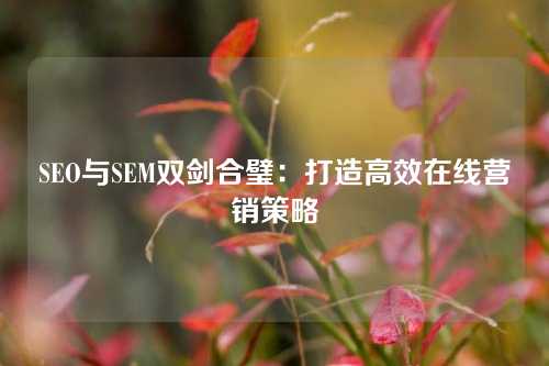 SEO与SEM双剑合璧：打造高效在线营销策略