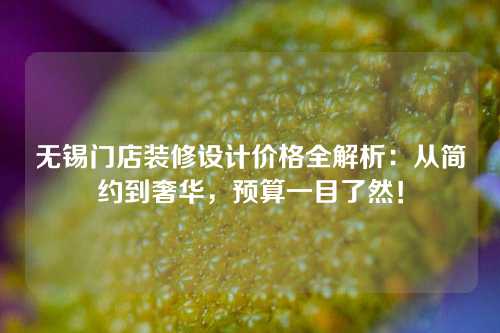 无锡门店装修设计价格全解析：从简约到奢华，预算一目了然！