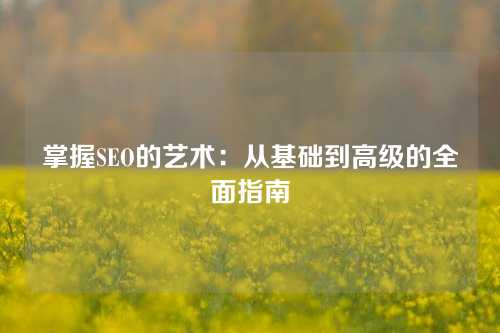 掌握SEO的艺术：从基础到高级的全面指南