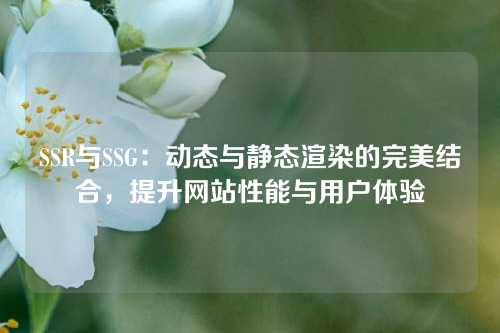 SSR与SSG：动态与静态渲染的完美结合，提升网站性能与用户体验