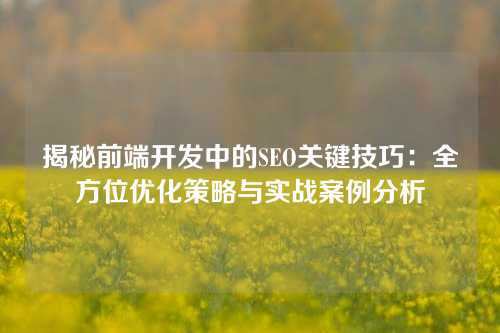 揭秘前端开发中的SEO关键技巧：全方位优化策略与实战案例分析