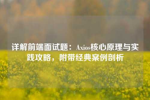 详解前端面试题：Axios核心原理与实践攻略，附带经典案例剖析