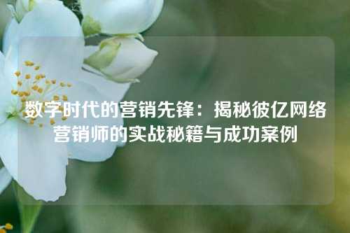 数字时代的营销先锋：揭秘彼亿网络营销师的实战秘籍与成功案例