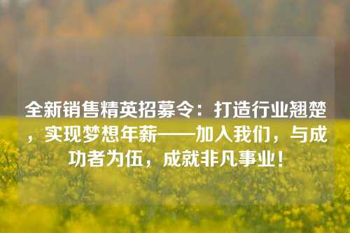 全新销售精英招募令：打造行业翘楚，实现梦想年薪——加入我们，与成功者为伍，成就非凡事业！