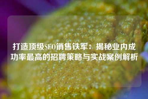 打造顶级SEO销售铁军：揭秘业内成功率最高的招聘策略与实战案例解析