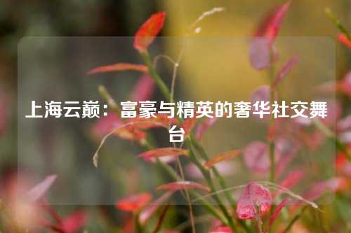 上海云巅：富豪与精英的奢华社交舞台