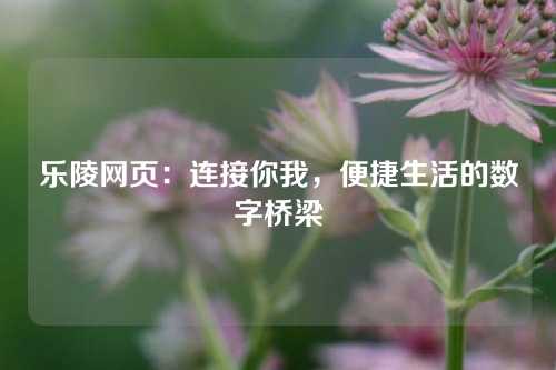 乐陵网页：连接你我，便捷生活的数字桥梁