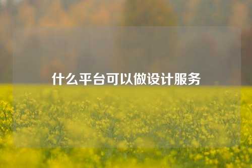 什么平台可以做设计服务