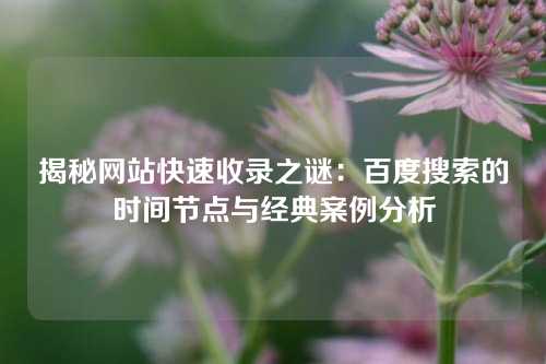 揭秘网站快速收录之谜：百度搜索的时间节点与经典案例分析