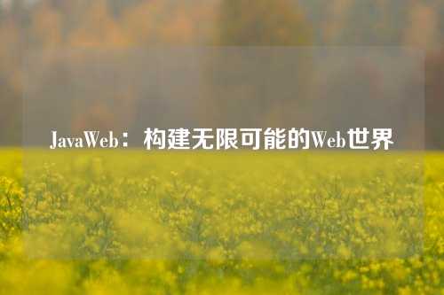 JavaWeb：构建无限可能的Web世界