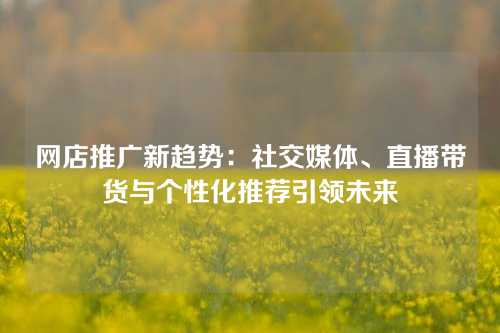 网店推广新趋势：社交媒体、直播带货与个性化推荐引领未来