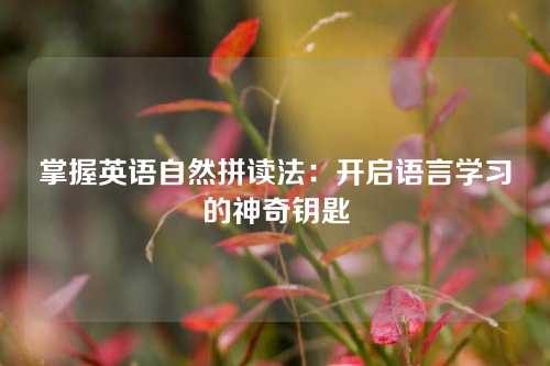 掌握英语自然拼读法：开启语言学习的神奇钥匙