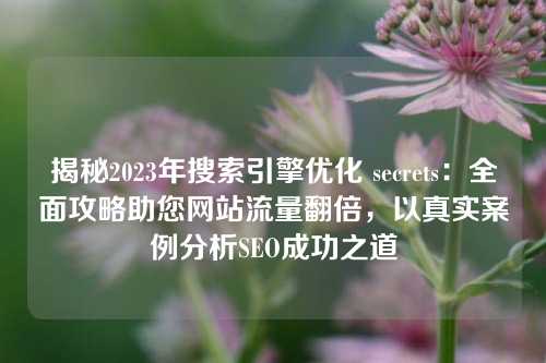 揭秘2023年搜索引擎优化 secrets：全面攻略助您网站流量翻倍，以真实案例分析SEO成功之道