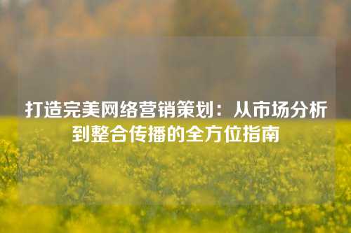 打造完美网络营销策划：从市场分析到整合传播的全方位指南