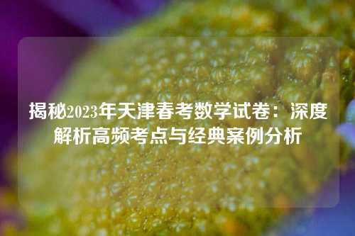 揭秘2023年天津春考数学试卷：深度解析高频考点与经典案例分析